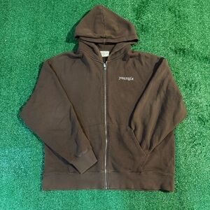 Youngla Brown Zip-Up Hoodie